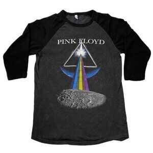 Pink Floyd Retro Dark Side Of The Moon Raglan Tee Black Gray 2012 Size Small